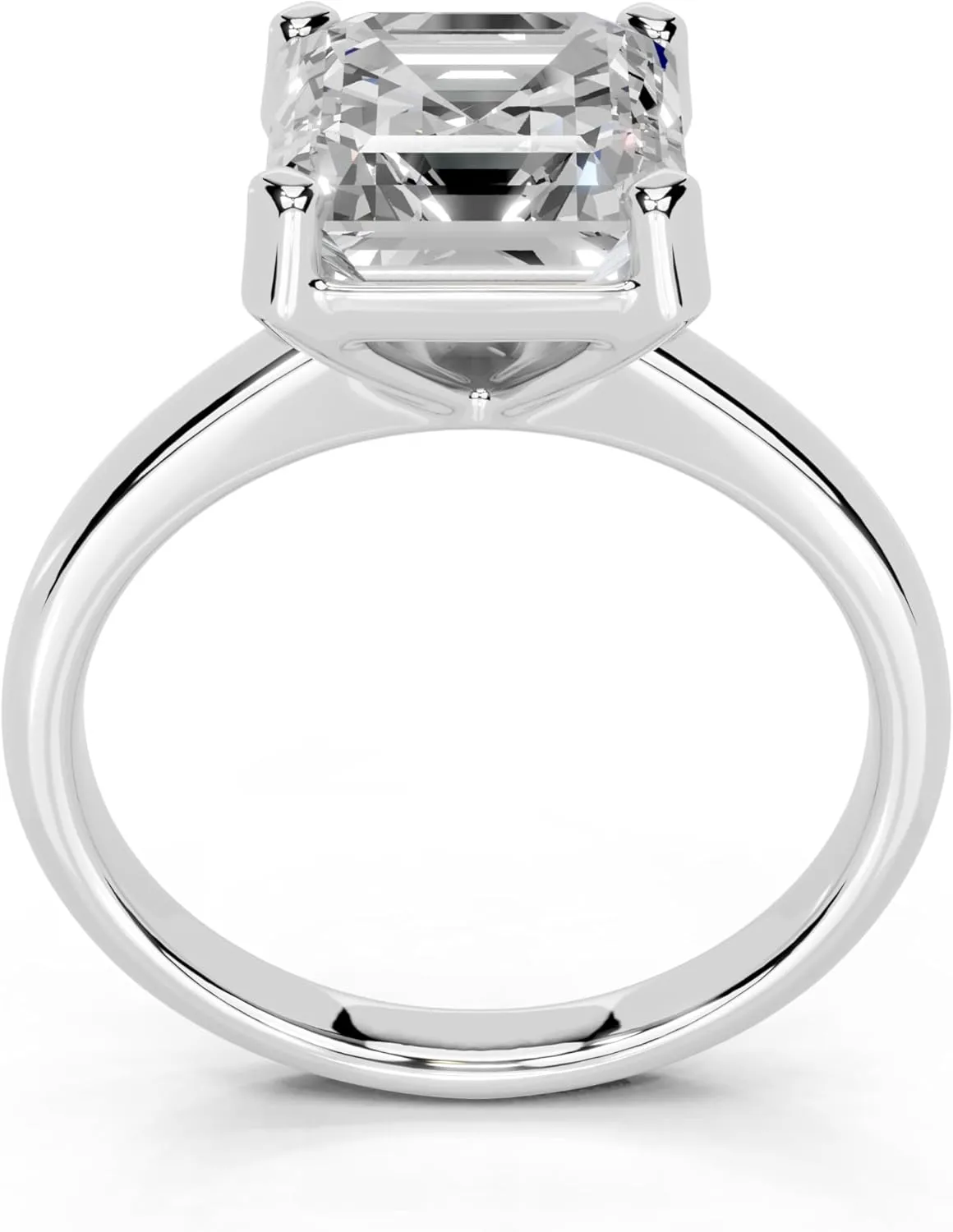 1-5 Carat 14K 18K Gold Platinum Asscher Cut 4 Prong Solitaire Lab Grown Diamond Ring, Engagement, Anniversary Wedding, IGI Certified Promise Rings for Women (1-5 Ct, F-G Color, VS1-VS2 Clarity)