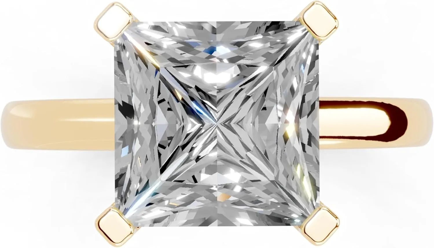 1-5 Carat 14K 18K Gold Platinum Princess Cut 4 Prong Solitaire Lab Grown Diamond Ring, Engagement, Anniversary, Wedding, IGI Certified, Promise Rings for Women (1-5 Ct, F-G Color, VS1-VS2 Clarity)
