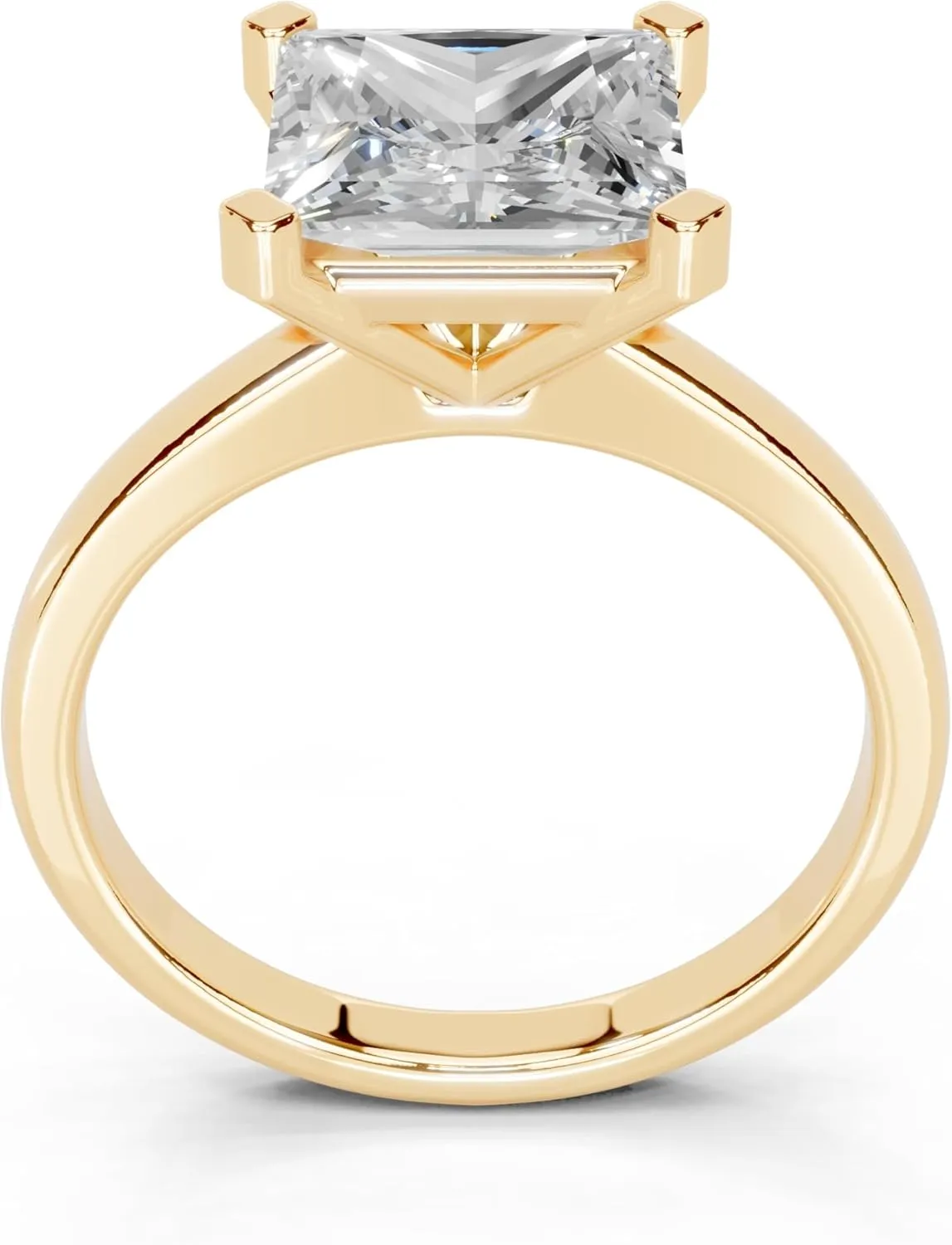 1-5 Carat 14K 18K Gold Platinum Princess Cut 4 Prong Solitaire Lab Grown Diamond Ring, Engagement, Anniversary, Wedding, IGI Certified, Promise Rings for Women (1-5 Ct, F-G Color, VS1-VS2 Clarity)