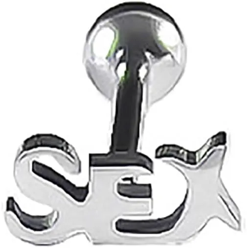 14G Fancy Words Stainless Steel Tongue Ring for Women Bitch Fuck Kiss Sex Letter Tongue Rings Studs Straight Barbell Sexy Tongue Piercing Jewelry