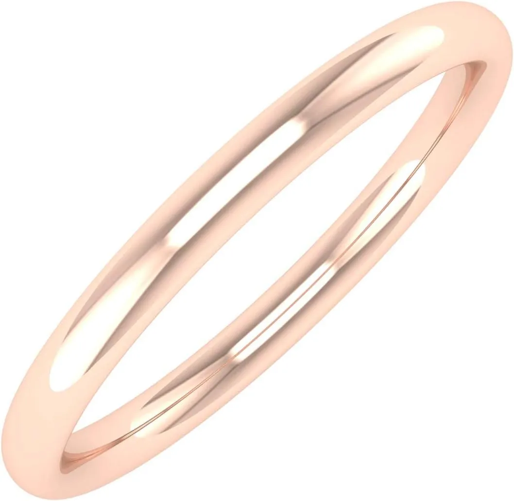 14K Gold 2mm Plain Wedding Band