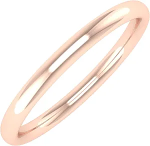 14K Gold 2mm Plain Wedding Band