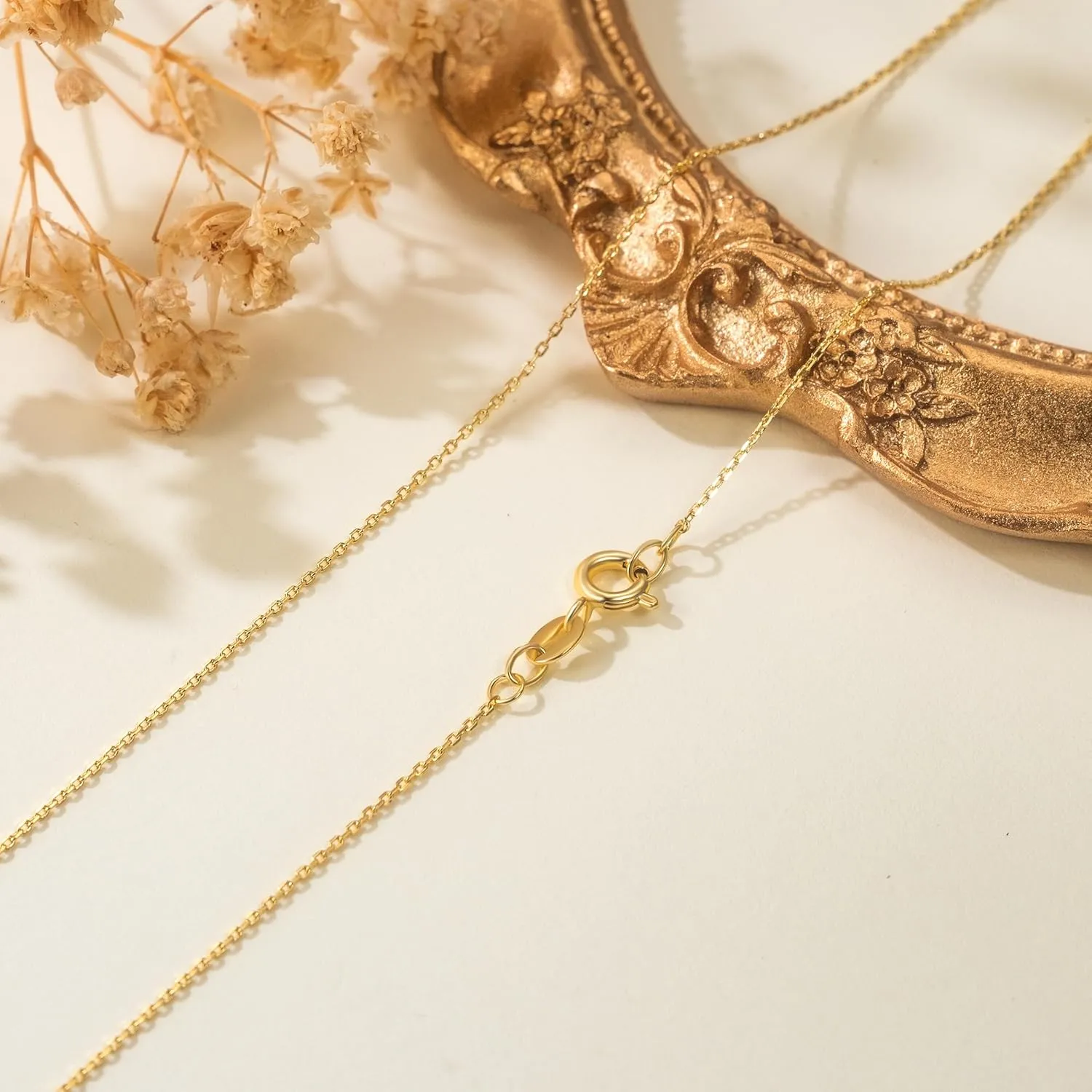 14K Gold Chain for Women Mens Trendy 14K Gold Necklaces for Women Necklace Chains Necklace Womens Cable Chains Necklaces for Mens16-26IN