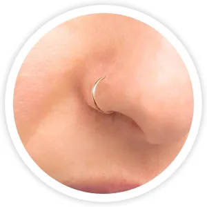 14K Gold Filled Nose Rings Hoops for Women & Men - 7mm, 20 Gauge - 925 Sterling Silver Small Thin Nose Ring Dainty Gold Hoop - Hypoallergenic Helix Cartilage 20g Piercing Jewelry