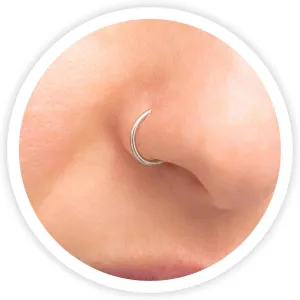 14K Gold Filled Nose Rings Hoops for Women & Men - 7mm, 20 Gauge - 925 Sterling Silver Small Thin Nose Ring Dainty Gold Hoop - Hypoallergenic Helix Cartilage 20g Piercing Jewelry