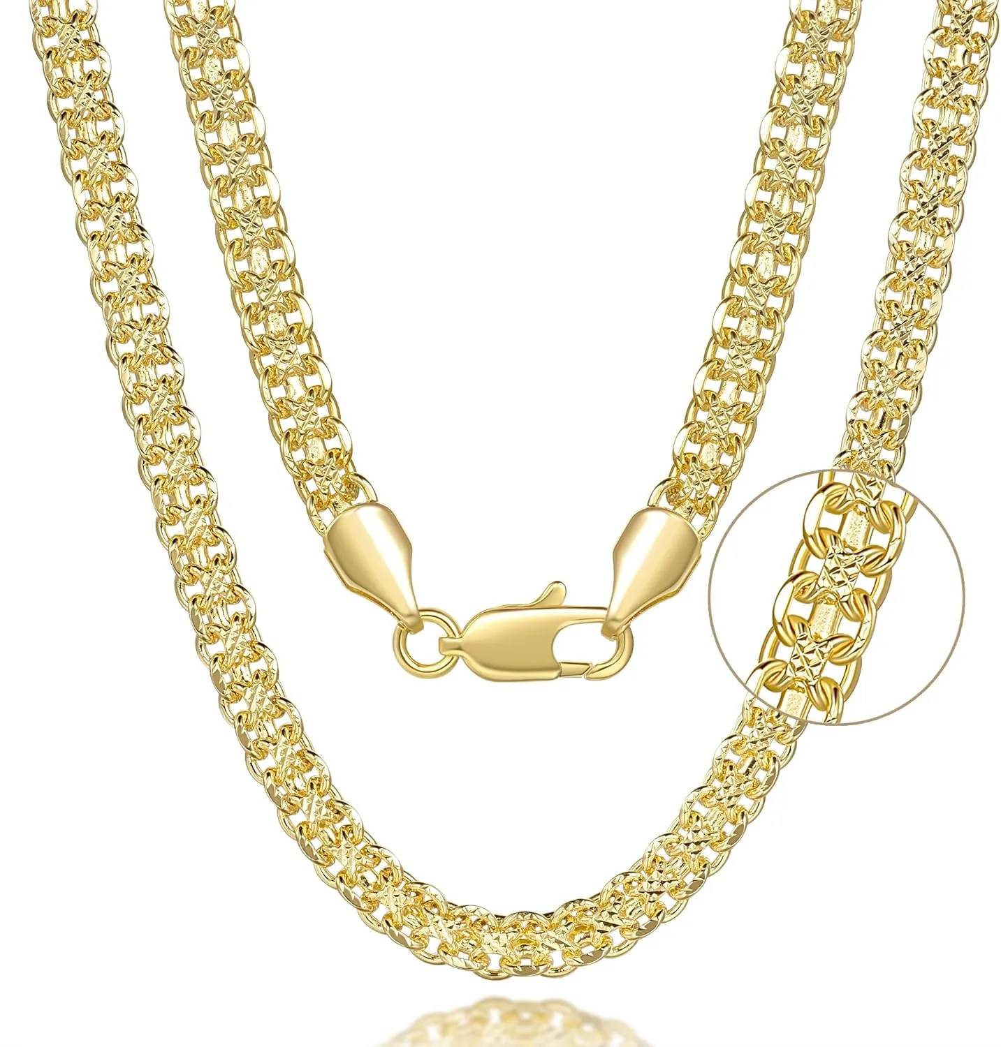 14K Gold Necklaces for Women 14K Gold Chain for Men Jewelry Double Layer Cuban Chain Delivers Presence Dainty Chunky Cuban Link Chains for Men