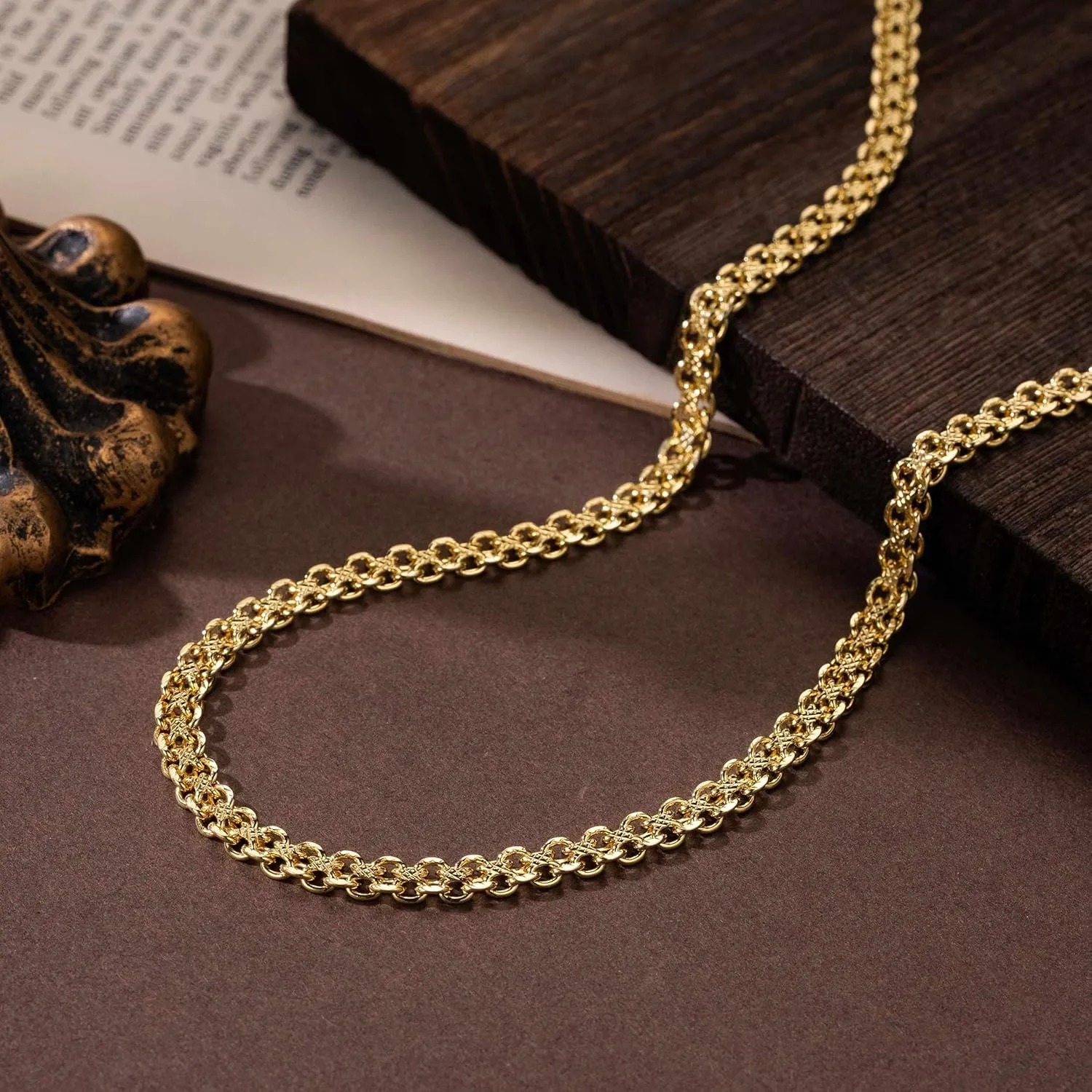 14K Gold Necklaces for Women 14K Gold Chain for Men Jewelry Double Layer Cuban Chain Delivers Presence Dainty Chunky Cuban Link Chains for Men