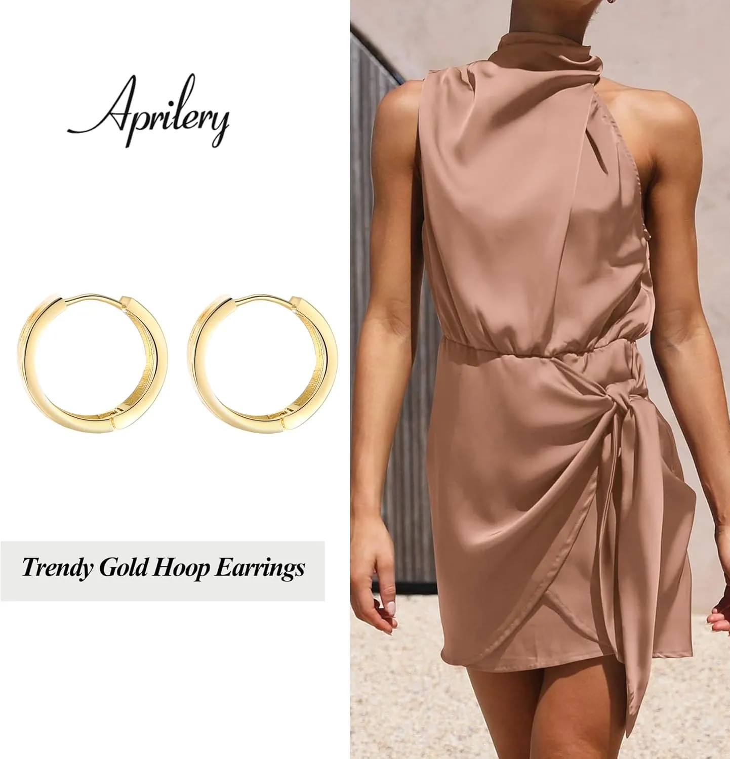 14K Gold Plated Hoop Earrings for Women, Trendy Gold Hoop Earrings Statement Cuff Lightweight Hypoallergenic Jewelry for Her