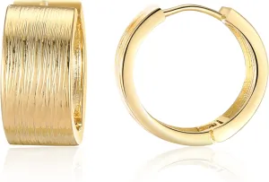 14K Gold Plated Hoop Earrings for Women, Trendy Gold Hoop Earrings Statement Cuff Lightweight Hypoallergenic Jewelry for Her