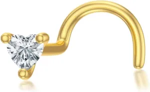 14K Solid Gold Nose Studs Rings 20g Moissanite Corkscrew L Shaped Nose Rings, 20 Gauge Nose Ring Piercing for Women Wen Gifts