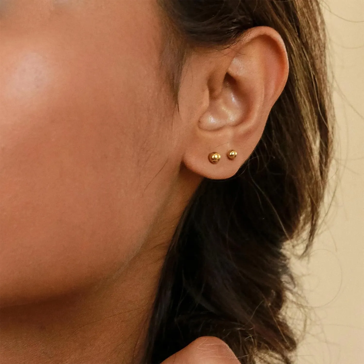 15 Pairs Surgical Steel Ball Stud Earrings Set for Women & Men, 2-6mm, Silver & Gold, Hypoallergenic, 316L Stianless Steel