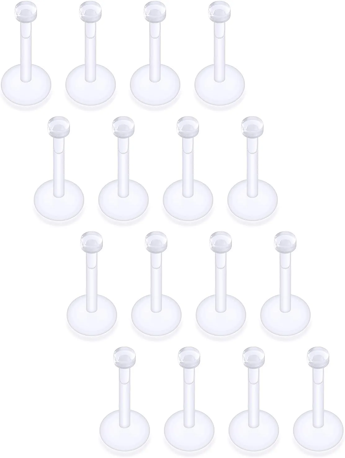 16G Clear Earrings for Sports Plastic Monroe Lip Nose Ring Studs Forward Helix Conch Tragus Cartilage Earrings Studs Medusa Labret Piercing Jewelry Retainer for Surgery Women Men