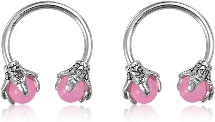 16G Dragon Claw Nose Septum Rings for Women Men Stainless Steel Lip Rings Cartilage Helix Open Hoops Earrings Statement Body Jewelry