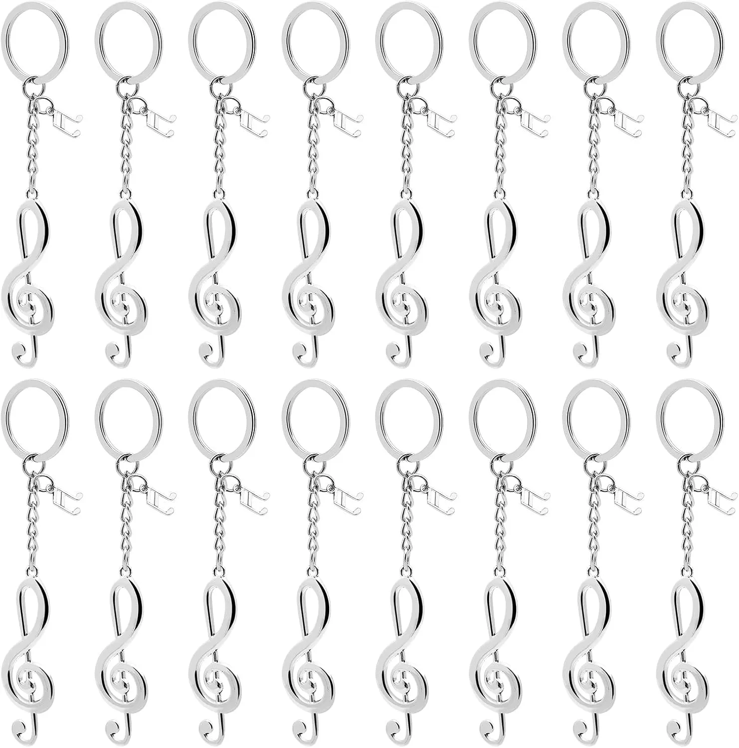 16Pcs Music Gift Set Musical Note Key Chain Metal Keychain Music Symbol Key Rings Small Music Pendant Keyfob Keyrings Music Keychain Gifts for Music Lover Students Teacher Music Theme Party