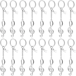 16Pcs Music Gift Set Musical Note Key Chain Metal Keychain Music Symbol Key Rings Small Music Pendant Keyfob Keyrings Music Keychain Gifts for Music Lover Students Teacher Music Theme Party