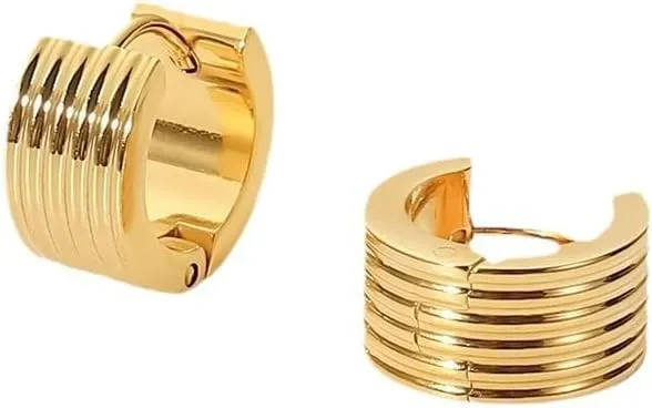 18K Gold Plated Hoop Earrings for Women Huggie Hoop Earrings Trendy Earrings