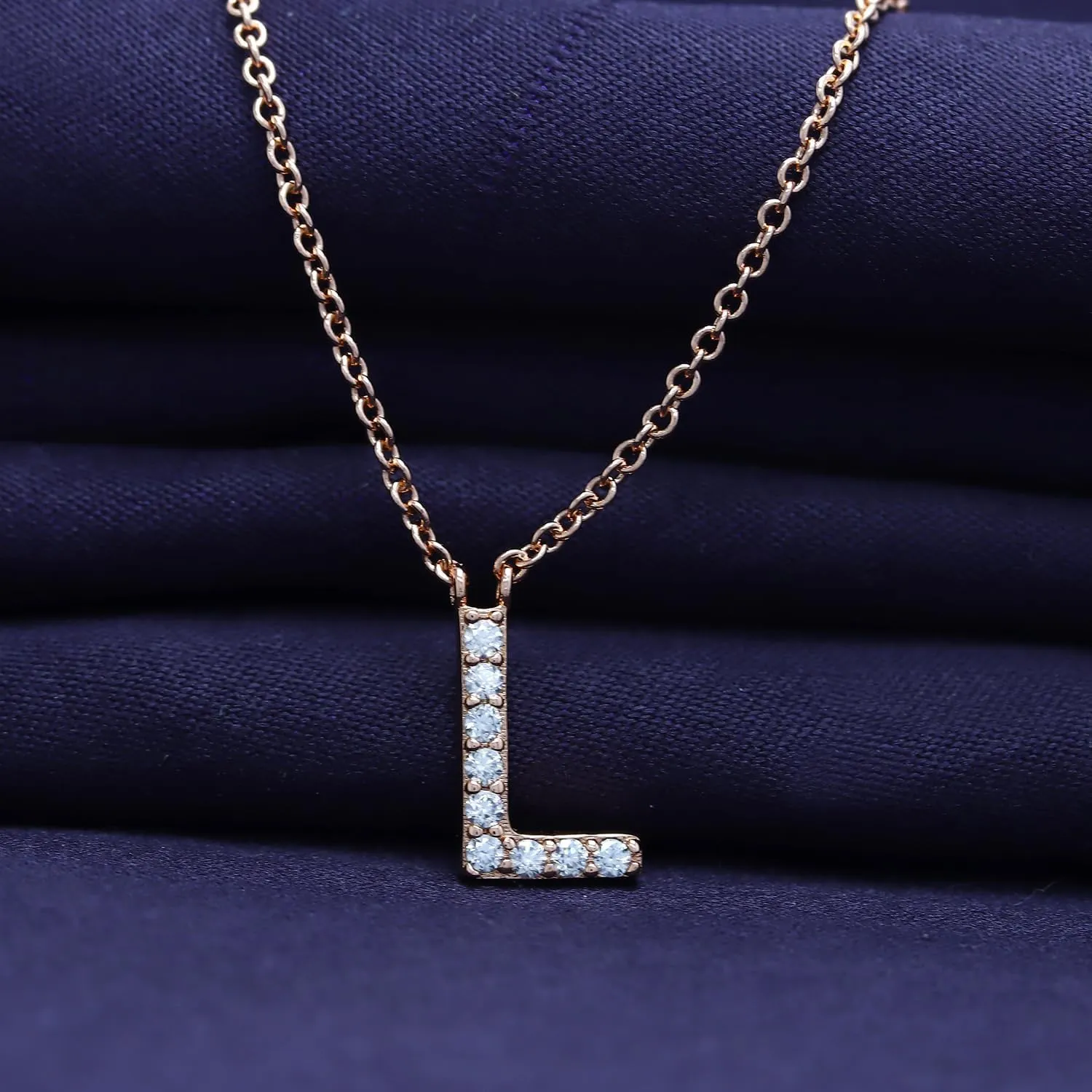18K Gold Plated Initial Necklace | Moissanite Diamond Alphabet Necklace | Dainty Necklaces for Her | Letter A-Z Pendant Necklace |18"   2" Adjustable Chain