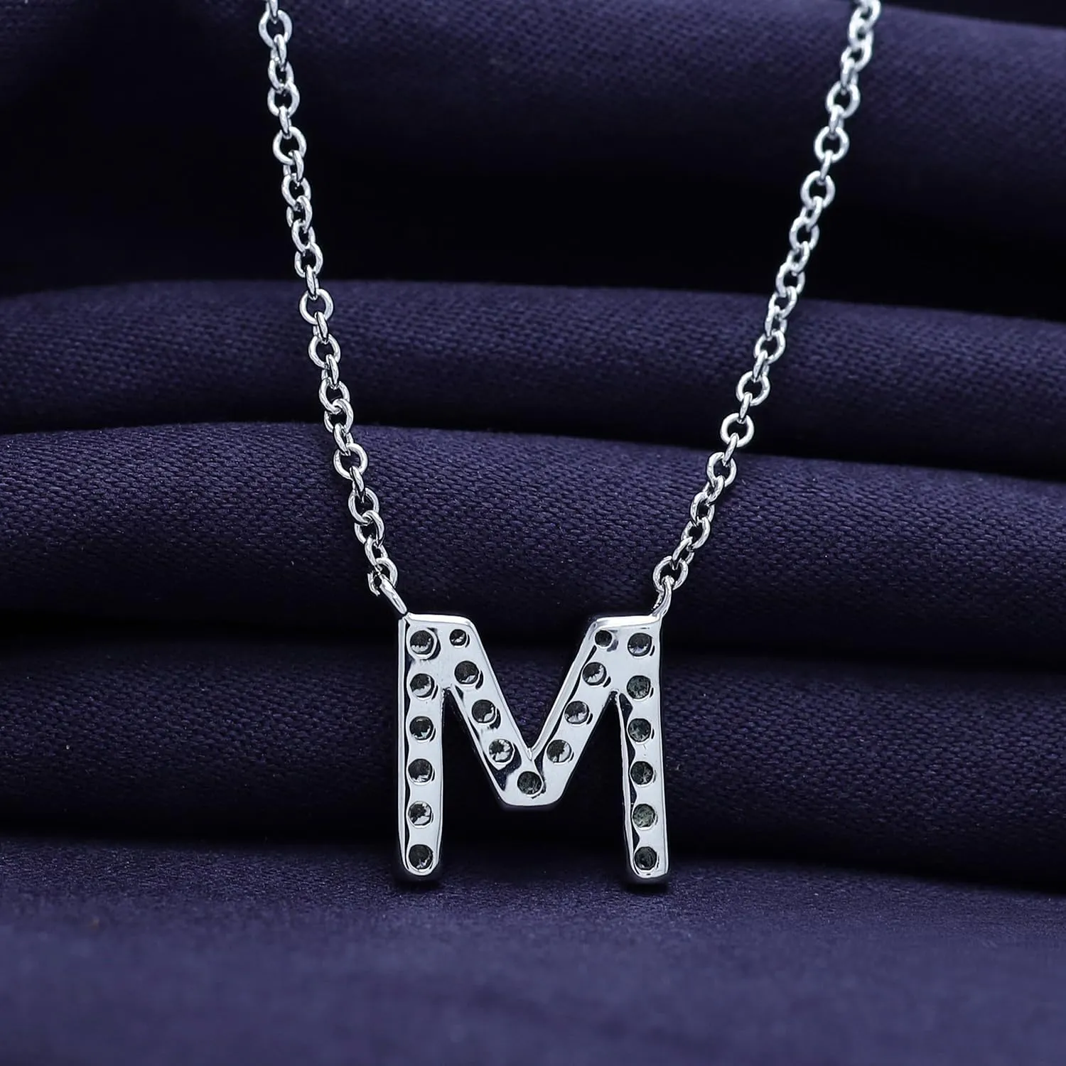 18K Gold Plated Initial Necklace | Moissanite Diamond Alphabet Necklace | Dainty Necklaces for Her | Letter A-Z Pendant Necklace |18"   2" Adjustable Chain