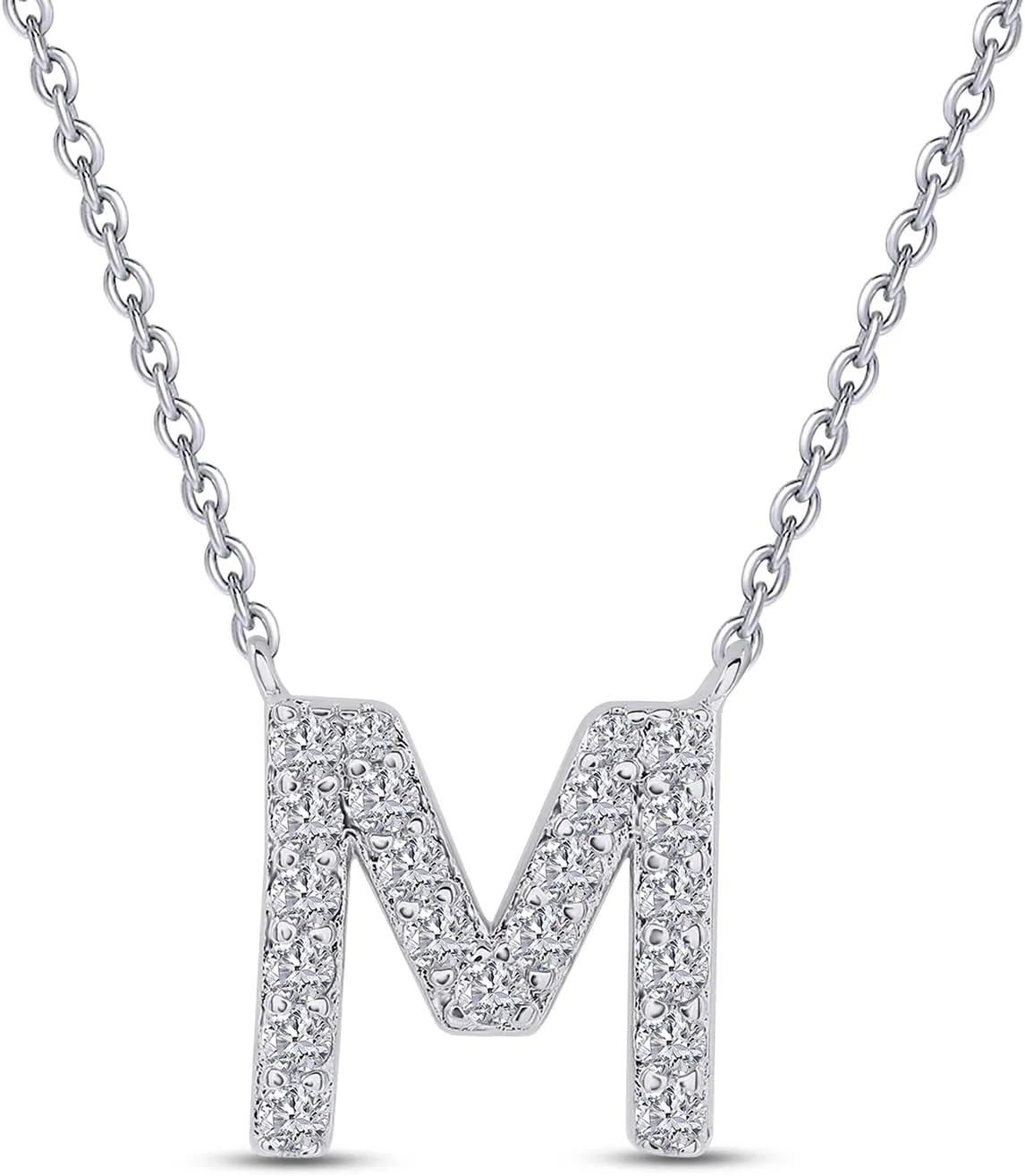 18K Gold Plated Initial Necklace | Moissanite Diamond Alphabet Necklace | Dainty Necklaces for Her | Letter A-Z Pendant Necklace |18"   2" Adjustable Chain