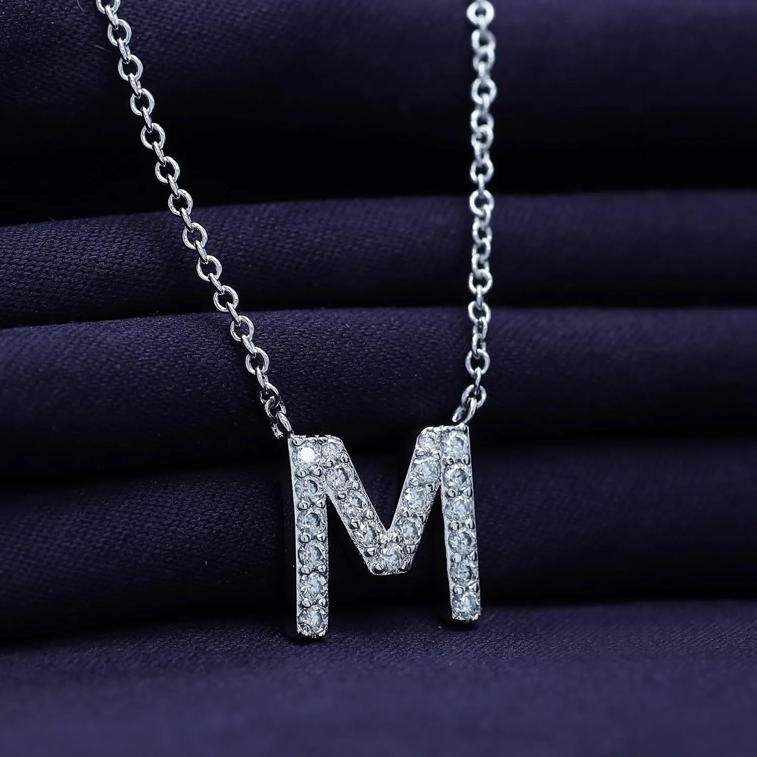 18K Gold Plated Initial Necklace | Moissanite Diamond Alphabet Necklace | Dainty Necklaces for Her | Letter A-Z Pendant Necklace |18"   2" Adjustable Chain