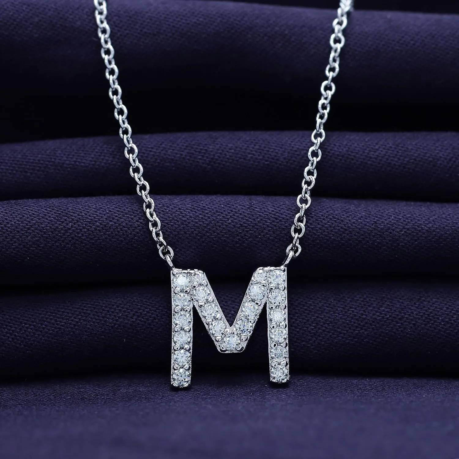 18K Gold Plated Initial Necklace | Moissanite Diamond Alphabet Necklace | Dainty Necklaces for Her | Letter A-Z Pendant Necklace |18"   2" Adjustable Chain