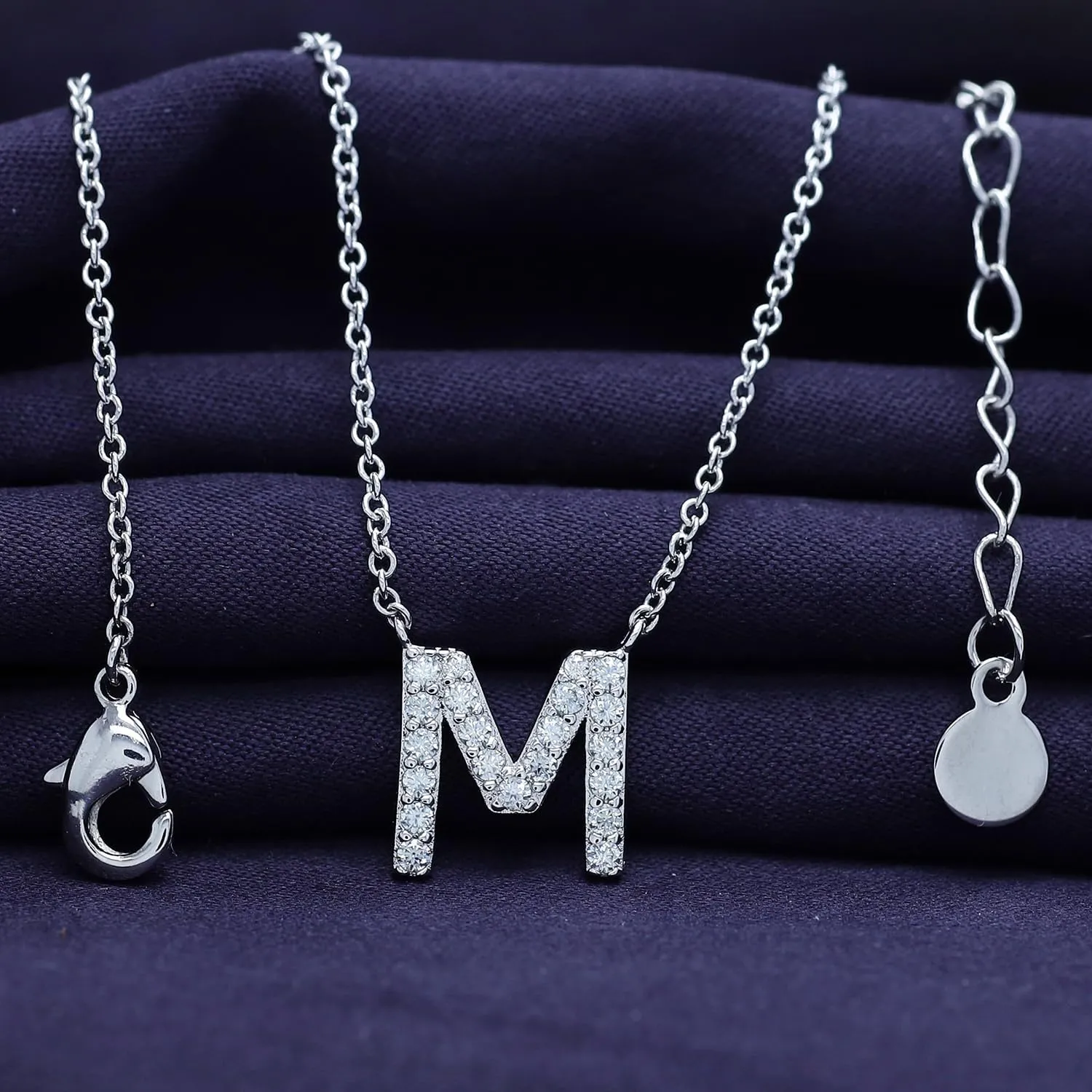 18K Gold Plated Initial Necklace | Moissanite Diamond Alphabet Necklace | Dainty Necklaces for Her | Letter A-Z Pendant Necklace |18"   2" Adjustable Chain