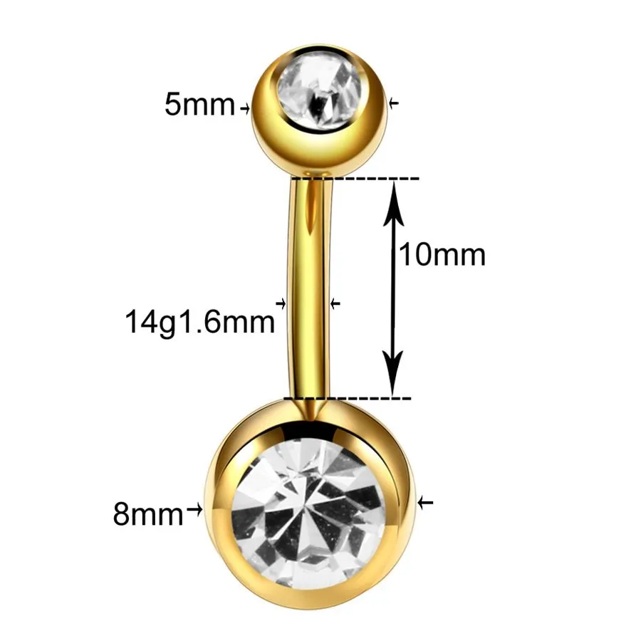 1PC Titanium Navel Piercings Belly Button Rings 14G Curved Barbell Pircing Ombligo Nombril Navel Earrings Sexy Body Jewelry
