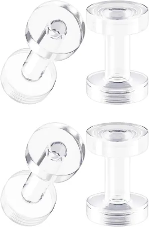 2 Pairs Acrylic External Screw Flesh Tunnels Piercing Jewelry Stretcher Ear Lobe Earring Plugs