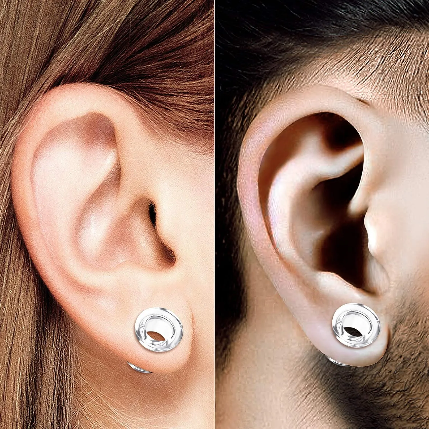 2 Pairs Acrylic External Screw Flesh Tunnels Piercing Jewelry Stretcher Ear Lobe Earring Plugs