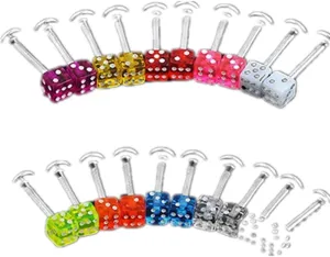 20 Pcs Mixed Cube Dice Lip Ear Studs Rings Tragus Labret Body Piercing Bars Party Club Practical and Attractive