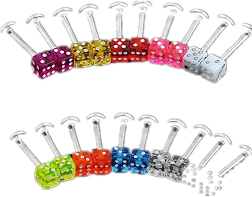 20 Pcs Mixed Cube Dice Lip Ear Studs Rings Tragus Labret Body Piercing Bars Party Club Practical and Attractive
