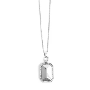 2018-1067 Shiny Facets Necklace -Silver