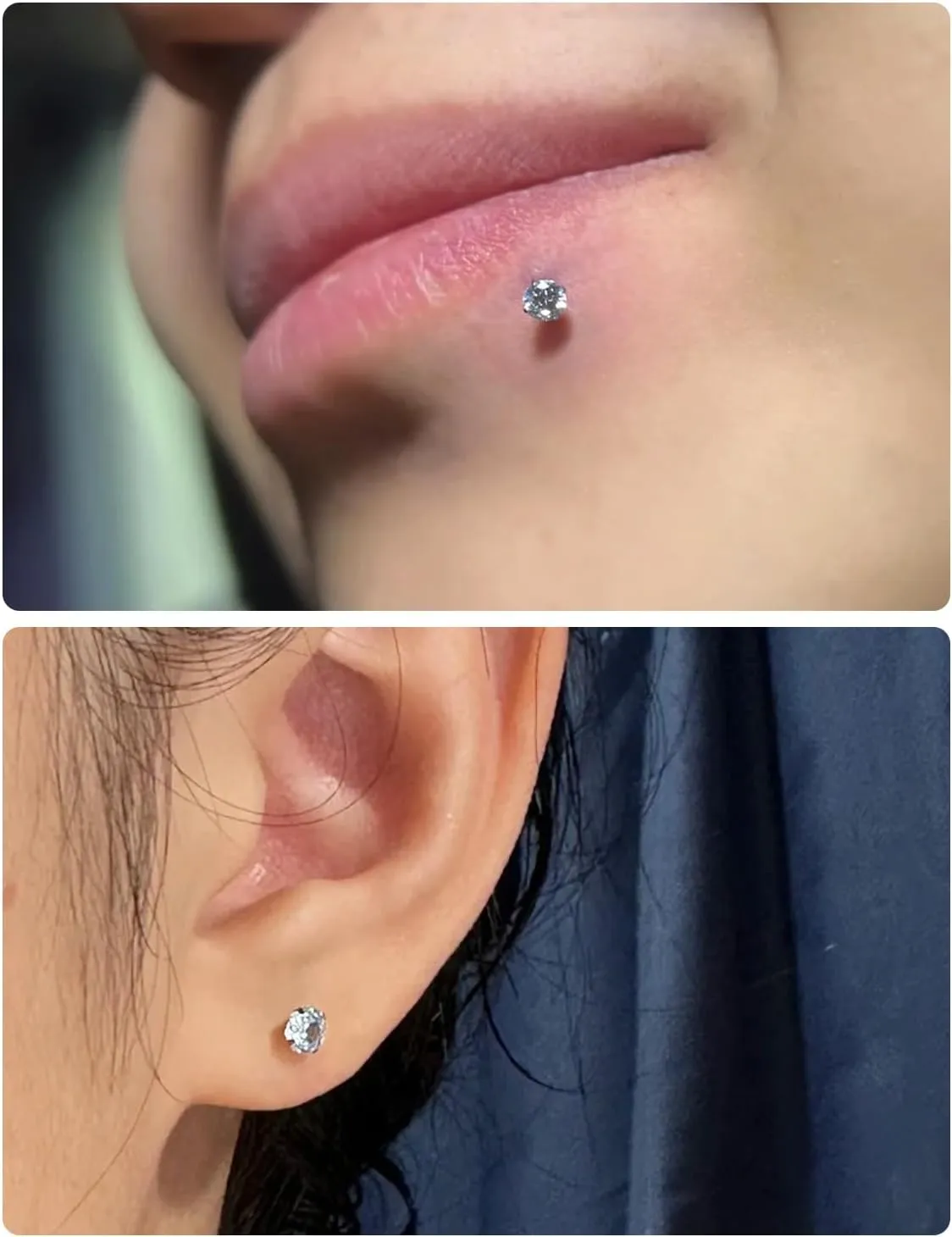 20G 18G 16G Internally Threaded Astm F136 Titanium Nose Ring Studs Flat Back Studs Earrings G23 Titanium Tragus Helix Conch Cartilage Earrings Piercing Jewelry For Women Men CZ 2mm 3mm 4mm