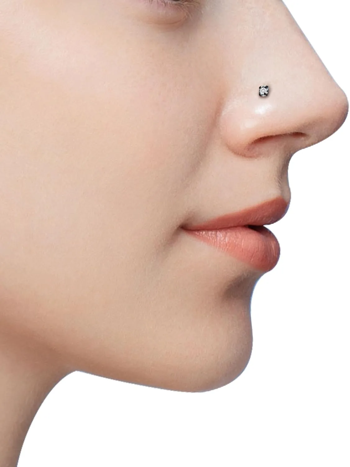 24G 22G 20G 18G Nose Rings Studs Piercing Jewelry For Women Men 316L Stainless Surgical Steel Nose Rings Studs Nostrial Piercing Jewelry for Women Men Diamond CZ 2mm Silver Black Gold