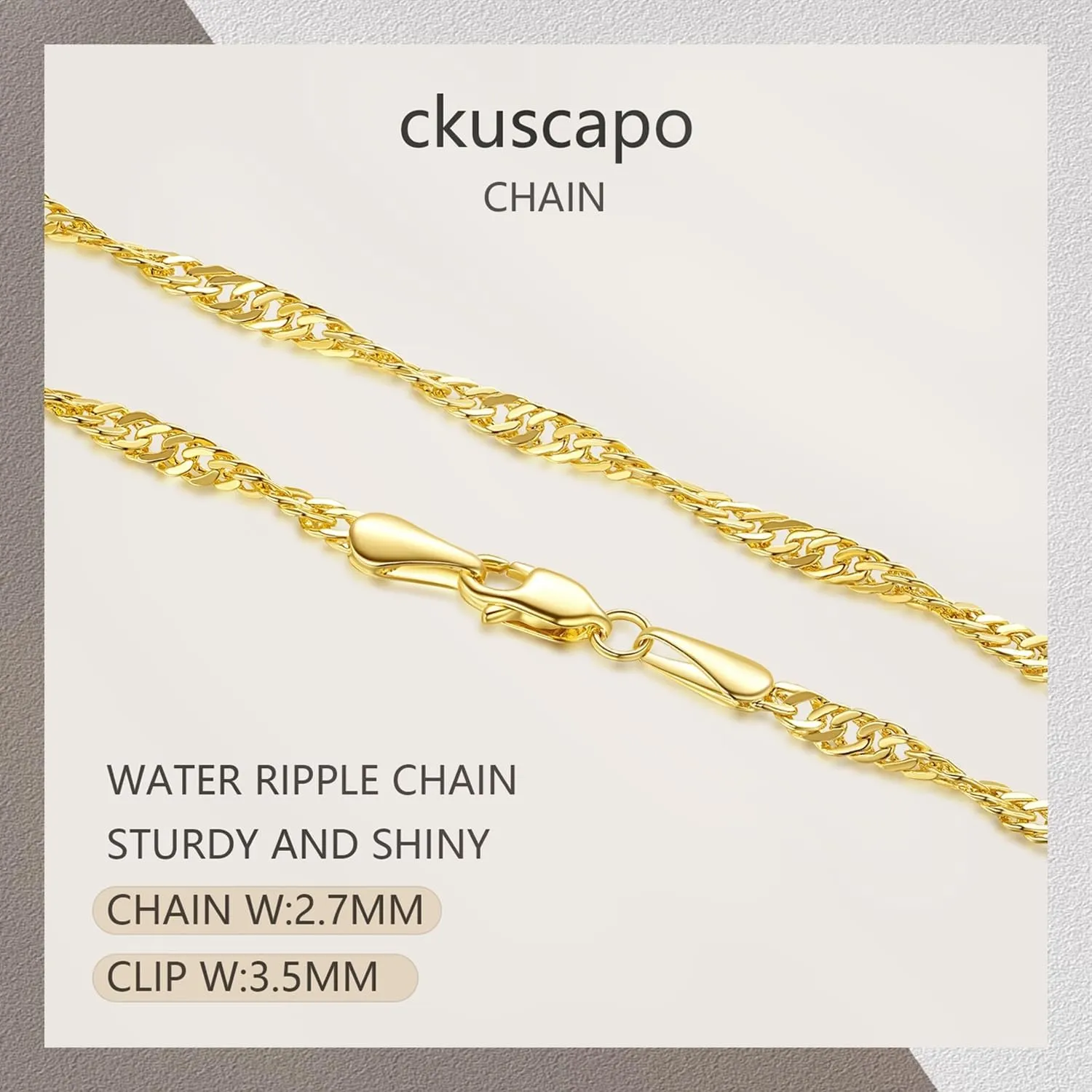 2.7MM 14K Gold Necklaces for Womens Gifts for Birthday 14K Gold Chain for Mens Necklace Stack Elegance in Every Twist Singapore Dainty Golden Necklace for Women Non Tarnish 16-24IN
