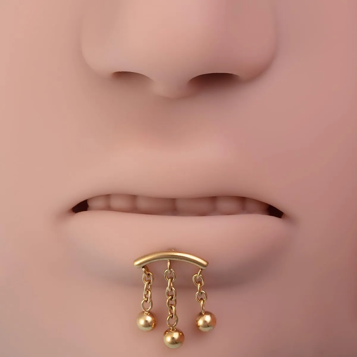 2Pcs 16G Chains Dangle Stainless Steel Lip Rings Cartilage Stud Earrings Dangling Tassel Conch Helix Tragus Studs Earrings Medusa Piercing Jewelry for Women