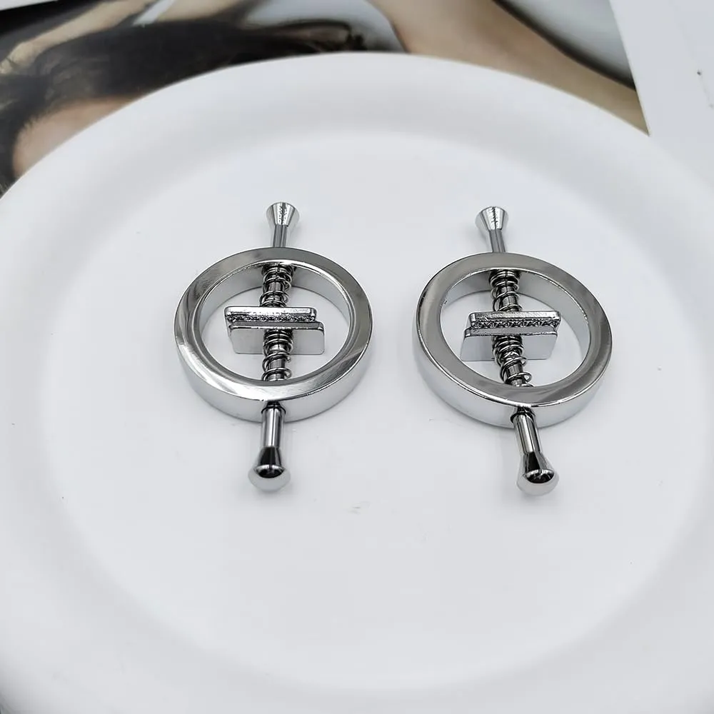 2Pcs Fake Nipple Piercings Stainless Steel Non-Piercing Nipples Shields Rings Nipple Rings Nipple Jewelry non Piercing for Women