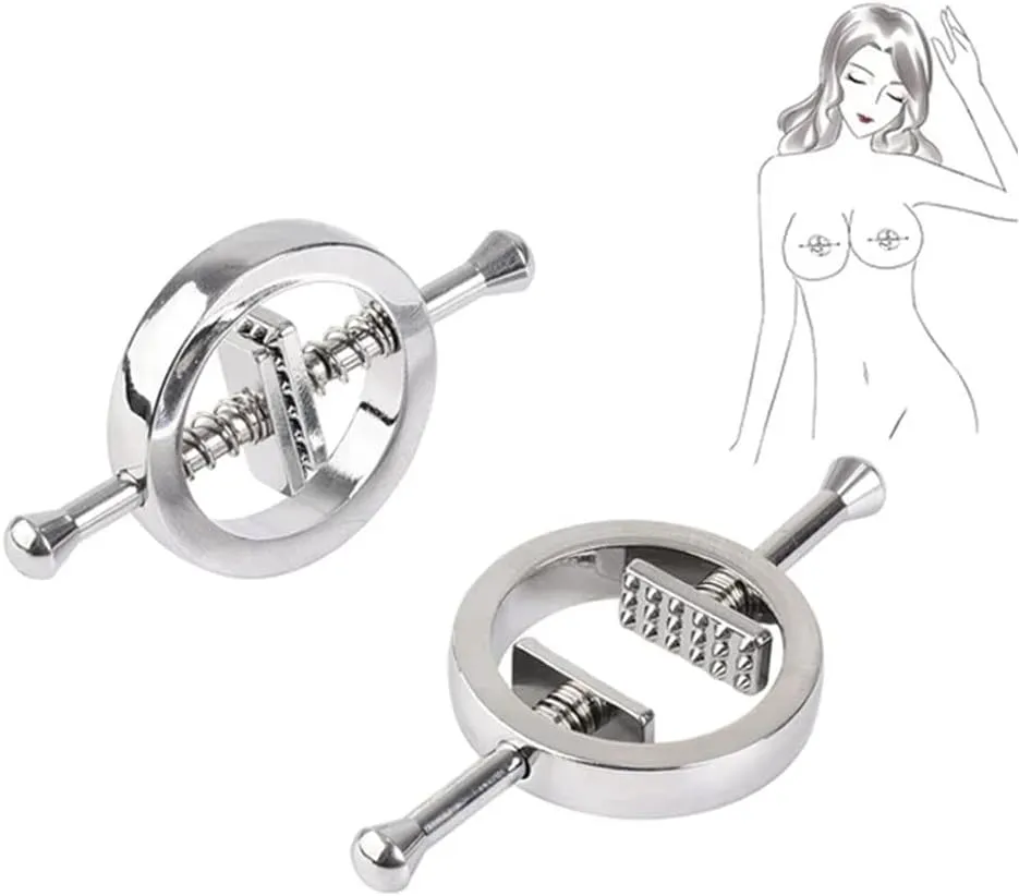 2Pcs Fake Nipple Piercings Stainless Steel Non-Piercing Nipples Shields Rings Nipple Rings Nipple Jewelry non Piercing for Women