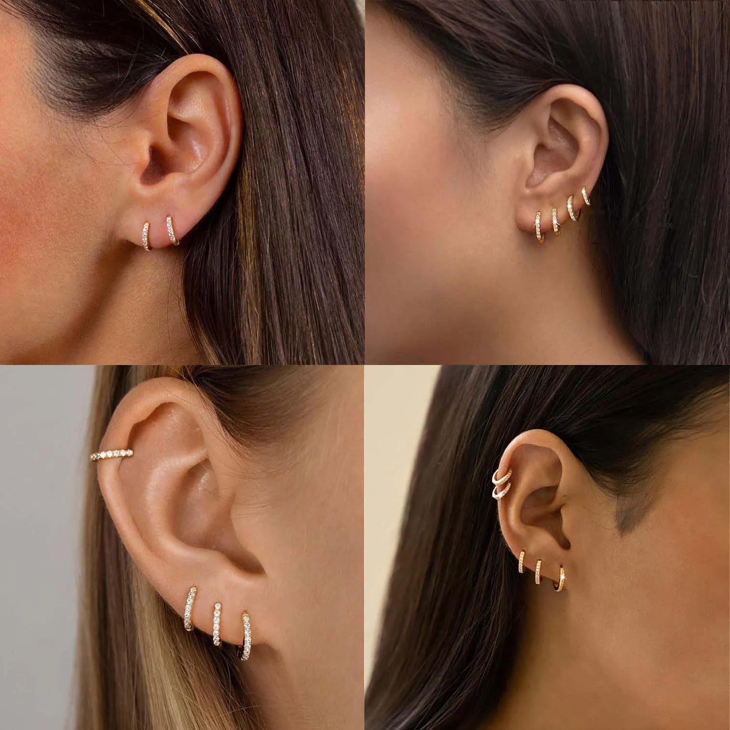 3Pairs    Set for Women Trendy Chunky Huggie Dainty Earrings Jewelry for Women Teens