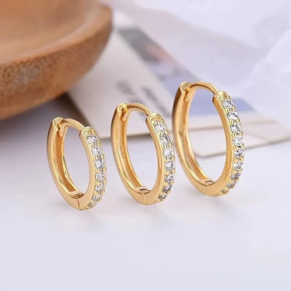 3Pairs    Set for Women Trendy Chunky Huggie Dainty Earrings Jewelry for Women Teens