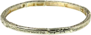 4030303 Petite John 3:16 for God So Loved The World Christian Stretch Bracelet Jesus Religious