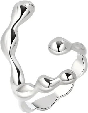 925 Sterling Silver Adjustable Rings Statement Rings Personality Gift for Women