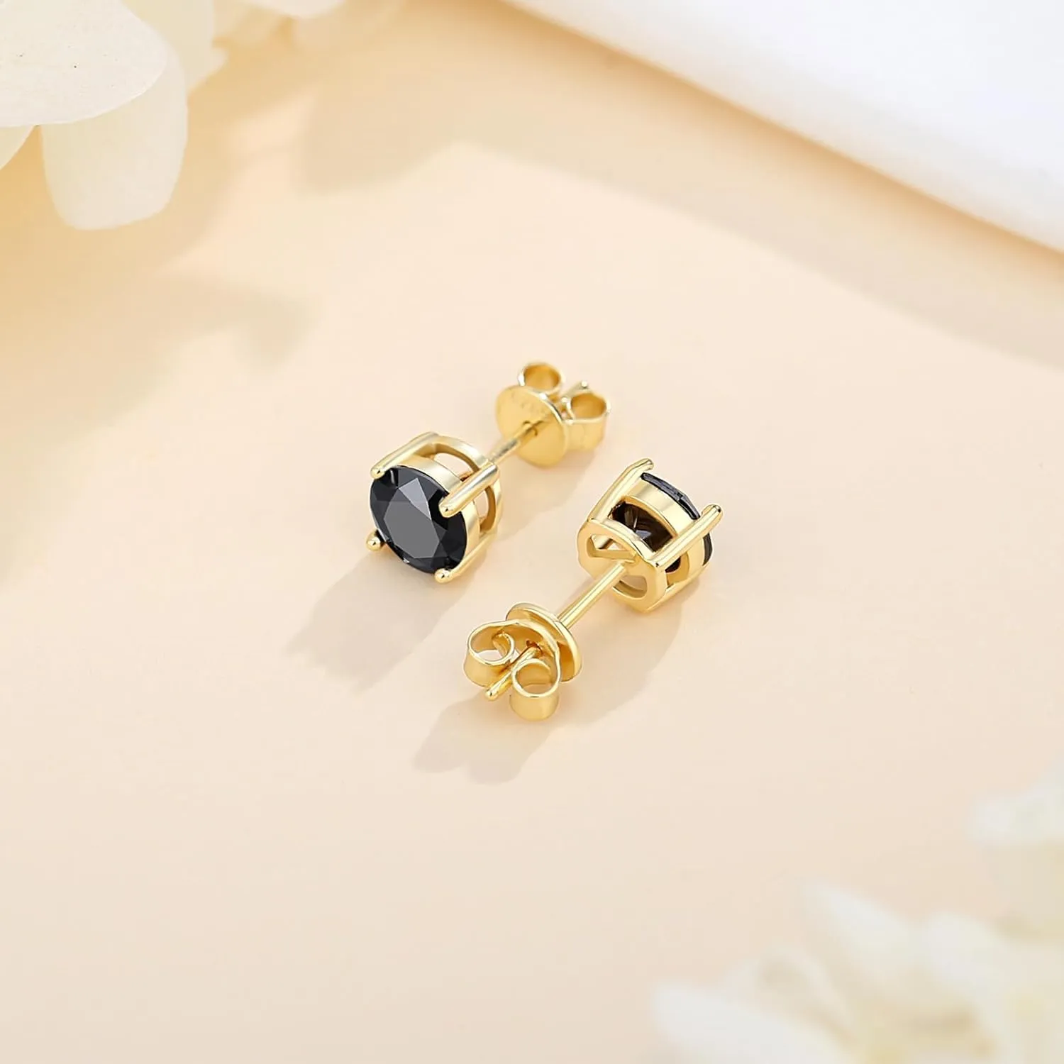 925 Sterling Silver Black Moissanite Earrings for Men,0.8-2CT Stud Earrings for Women Hypoallergenic Perfect Jewelry Gifts