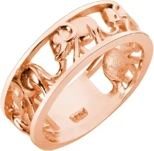 925 Sterling Silver Elephant Family Migration Ring (Comes in Colors)