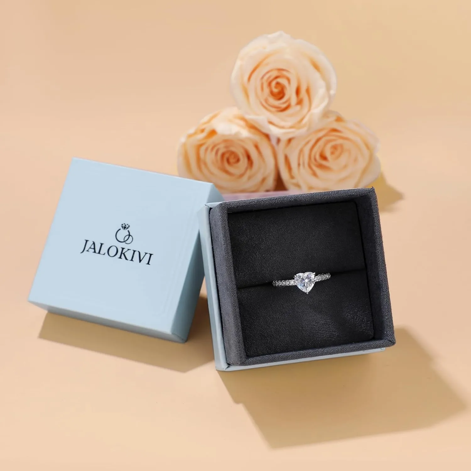 925 Sterling Silver Engagement Rings for Women Heart Cut Cubic Zirconia Wedding Promise Rings for Her Size 4-12.5