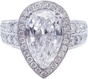 925 Sterling Silver Exquisite Large Drop Shaped Zircon Ladies Ring Female Diamond Ring Zircon Ring Female Jewelry Found Earrings (US Code 6)