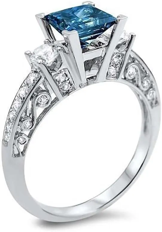 925 sterling silver fashionable and exquisite hollowed out alloy ring for women, oversized square zirconia couple, universal ring for men and women