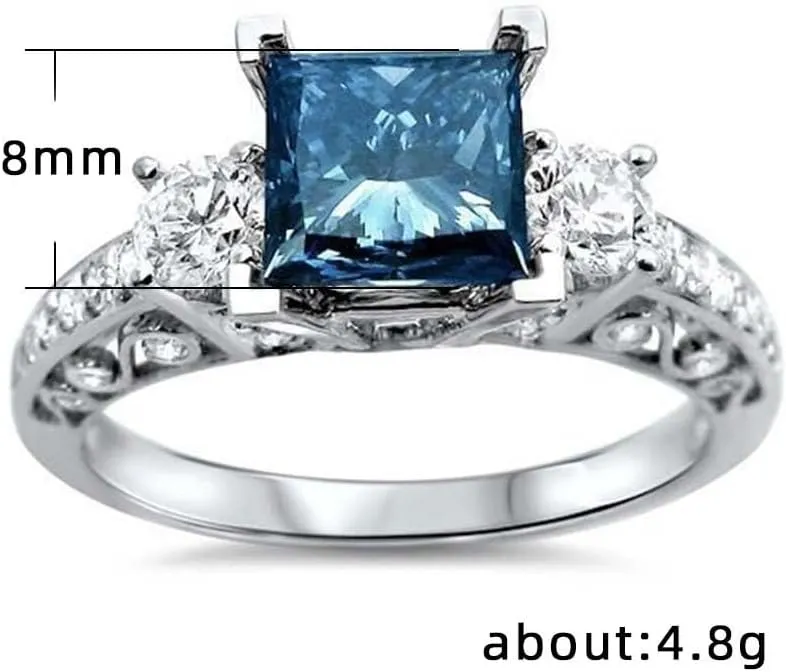 925 sterling silver fashionable and exquisite hollowed out alloy ring for women, oversized square zirconia couple, universal ring for men and women