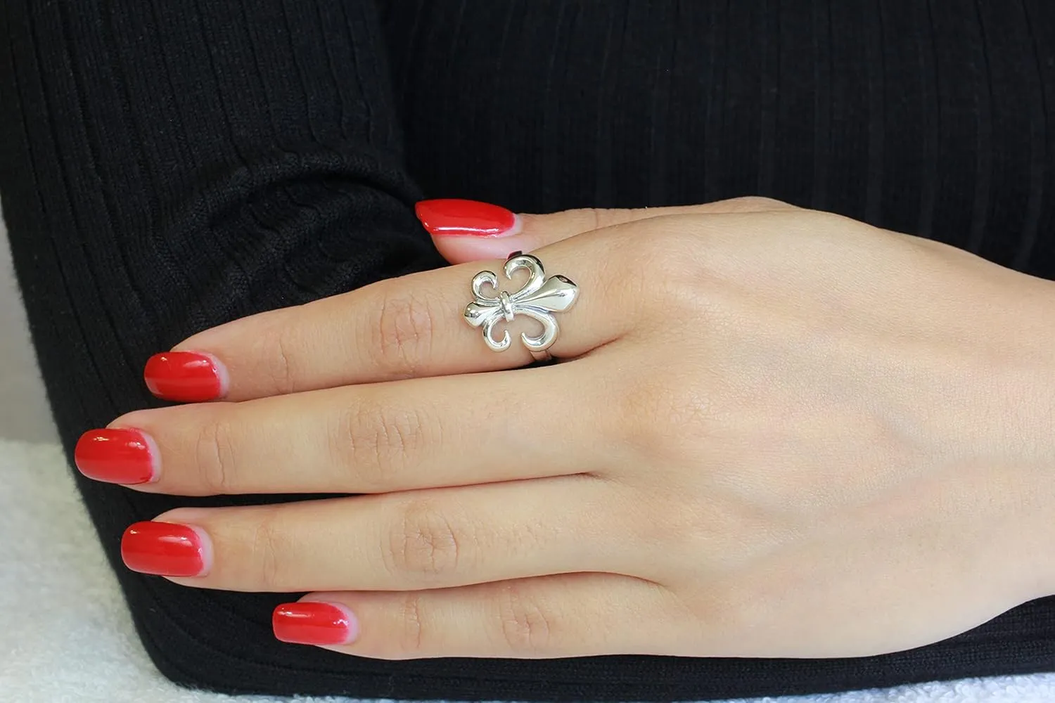925 Sterling Silver Fleur De Lis Ring