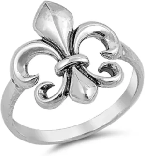 925 Sterling Silver Fleur De Lis Ring